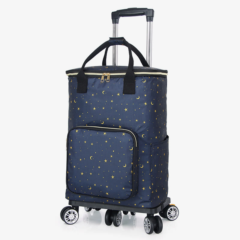Zusammenklappbarer Einkaufswagen für Frauen, tragbare Alufolie, Konservierung, Rolltasche