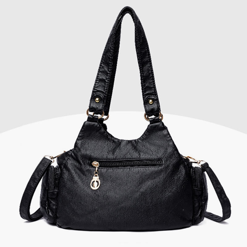 Umhängetasche mit mehreren Taschen für Damen, bunt, groß, Leder, Umhängetasche
