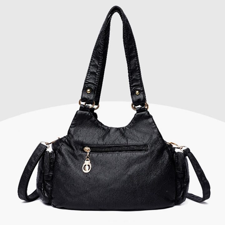 Umhängetasche mit mehreren Taschen für Damen, bunt, groß, Leder, Umhängetasche