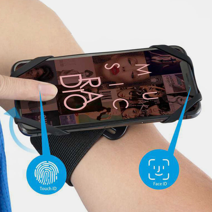 360° drehbarer Laufarmband-Telefonhalter, passend für alle 4,5-7-Zoll-Smartphones