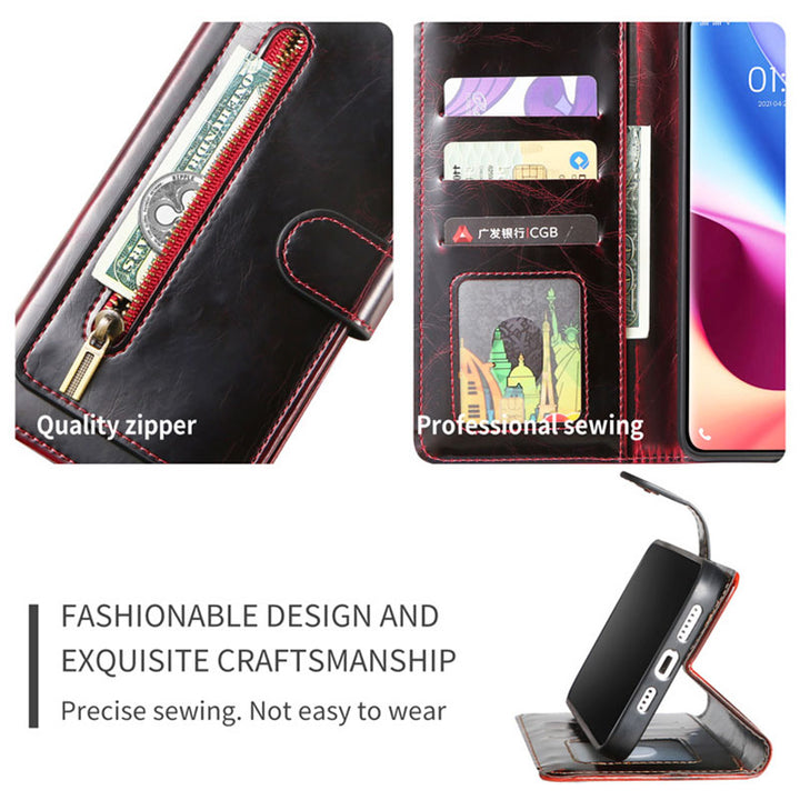 Brieftaschen-Schutzhülle für iPhone, PU-Leder, langlebige Handyhülle mit Kartenfach