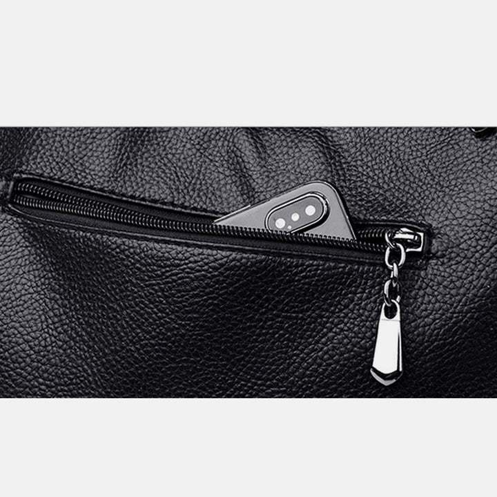 Weiche Umhängetasche mit großem Fassungsvermögen und mehreren Taschen und zwei Fächern