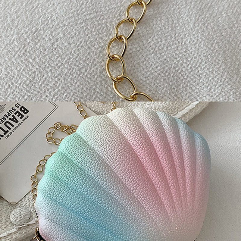 Umhängetasche für Damen mit Muschelmuster und Lederstruktur