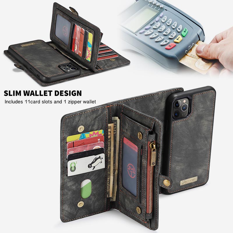Retro Leder Brieftasche Handytasche für iPhone Samsung Huawei mit Multi-Slot