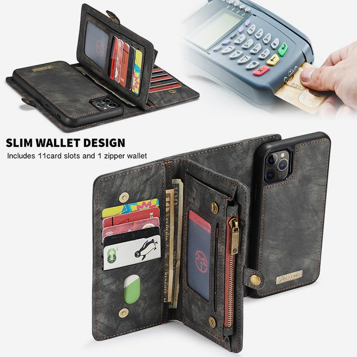 Retro Leder Brieftasche Handytasche für iPhone Samsung Huawei mit Multi-Slot