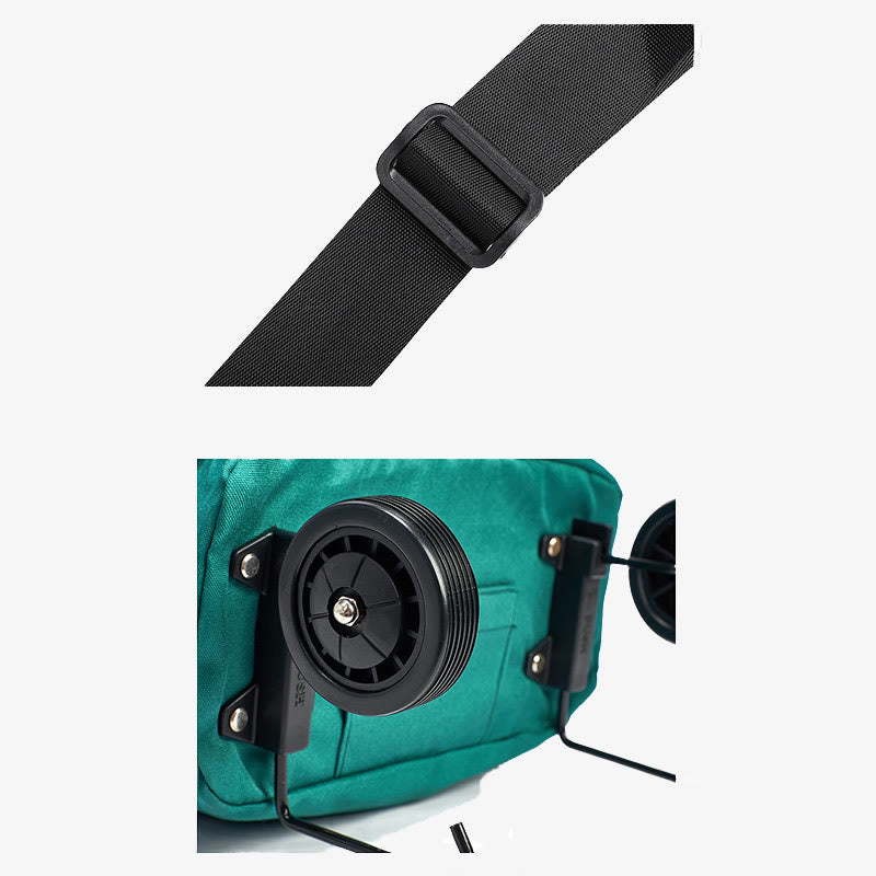 Supermarkt Rolling Tote Abnehmbare Faltbare Räder Schulter Handtasche Für Frauen