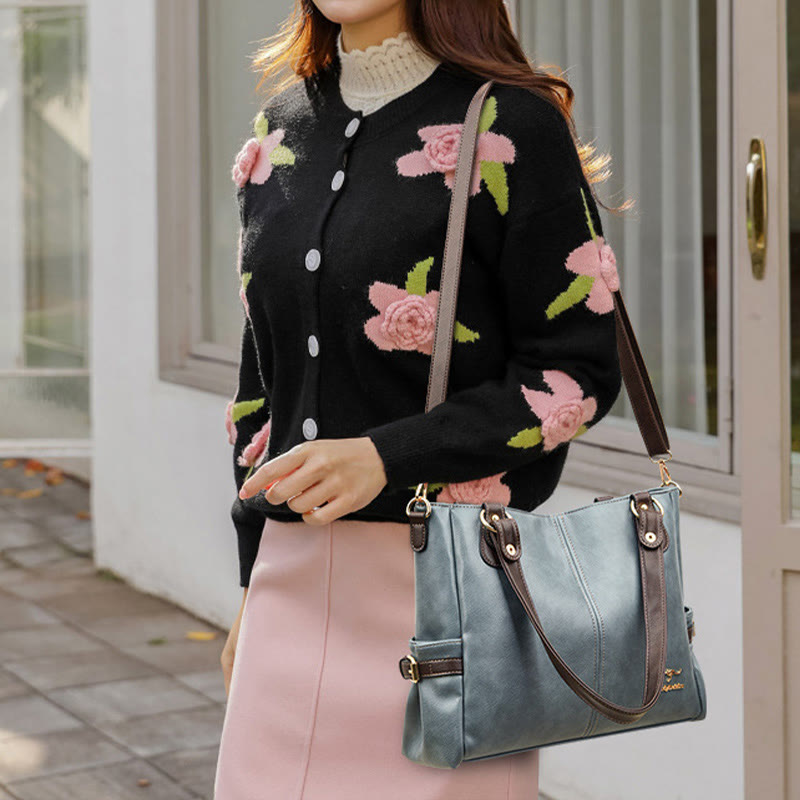 Helle Farbe Handtasche Tote Frauen Dating Große Umhängetasche Leder Geldbörse - image 2