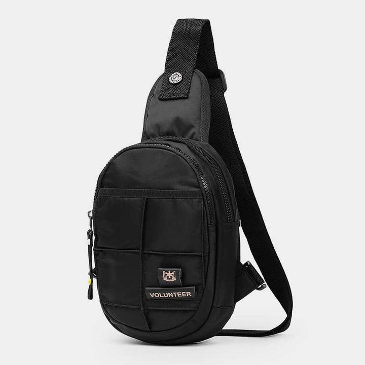 Outdoor-Sport-Sling-Brusttasche aus Segeltuch mit Doppelreißverschluss, für Reisen und Wandern