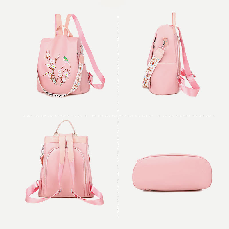 Rucksack für Damen, große Kapazität, Outdoor-Stickerei, Freizeit-Tagesrucksack