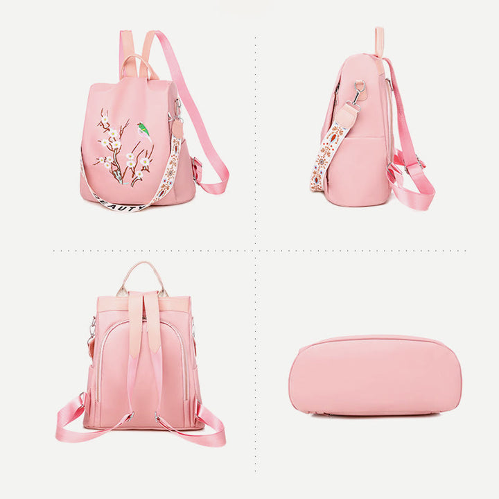 Rucksack für Damen, große Kapazität, Outdoor-Stickerei, Freizeit-Tagesrucksack