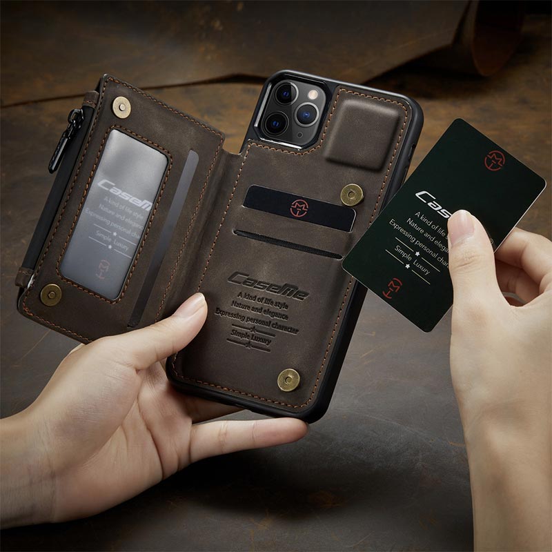 2 IN 1 Anti-Diebstahl RFID Telefon Tasche Brieftasche Smartphone Fall Kompatibel mit iPhone