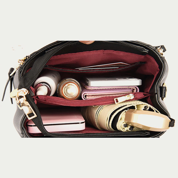 Klassische Tragetasche für den Weg zur Arbeit, minimalistische kleine Lederhandtasche