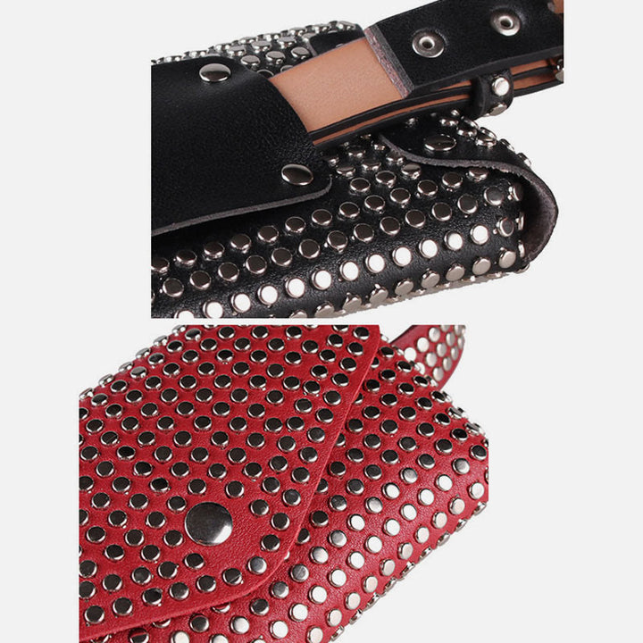 Punk-Gürteltasche für Damen mit funkelnden Nieten