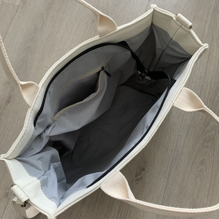 Laptop Tote Handtasche Canvas Schultertasche Aktentasche für Reisen Büro Schule
