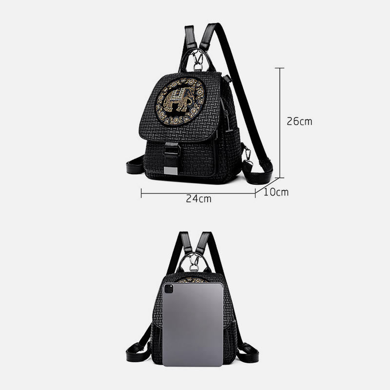 Multifunktionaler Reiserucksack für Damen mit Clamshell-Schnalle und weichem Leder