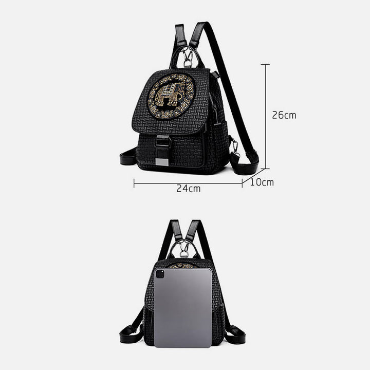 Multifunktionaler Reiserucksack für Damen mit Clamshell-Schnalle und weichem Leder