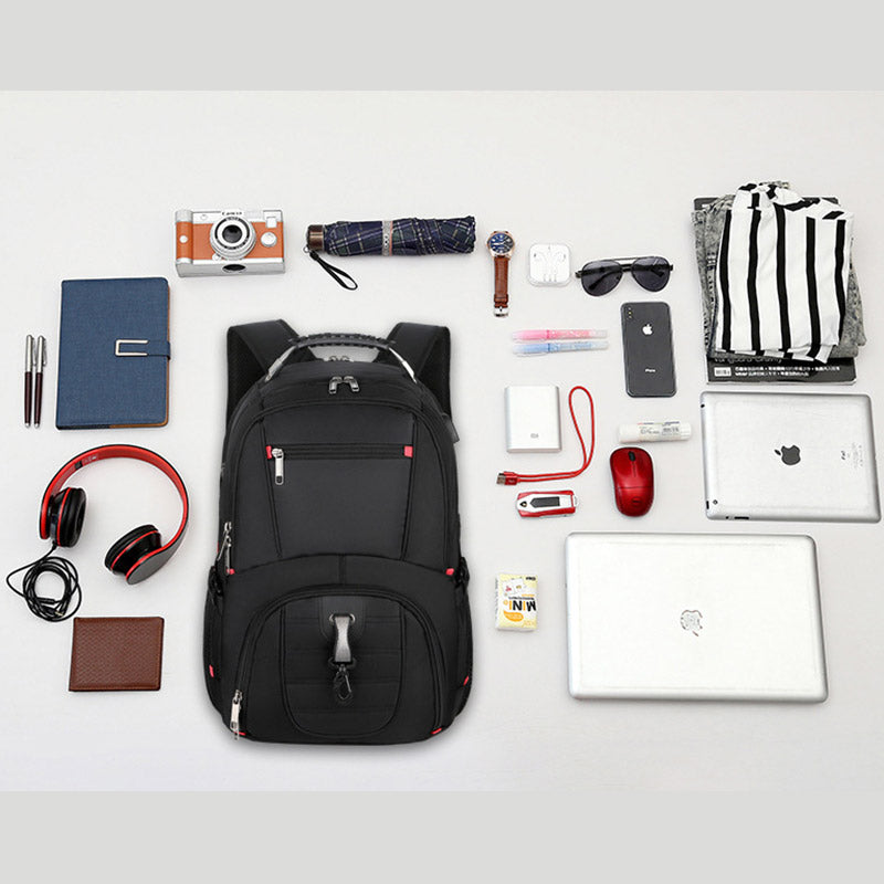 Extragroßer Business-Laptop-Rucksack mit mehreren Taschen und USB-Ladegerät