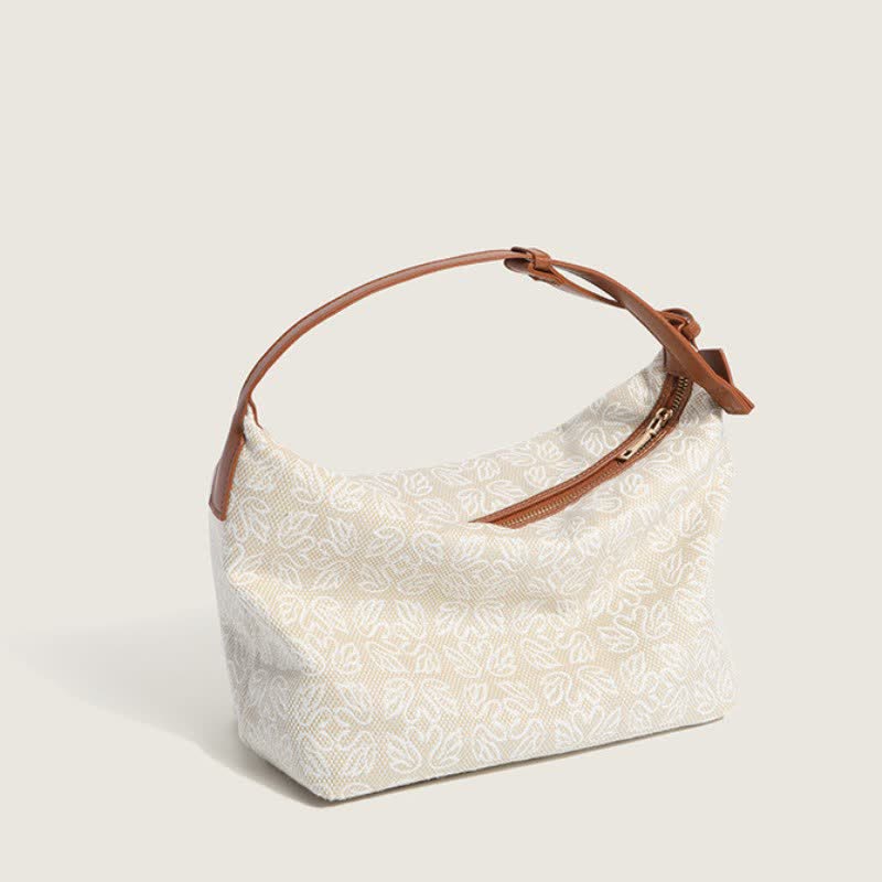 Canvas-Handtasche für Damen mit Hahnentritt-Muster, Schultertasche, Hobo-Umhängetasche