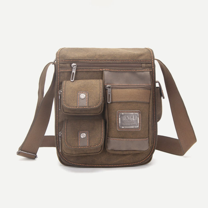 Umhängetasche für Herren, Vintage, dickes Canvas, große Kapazität