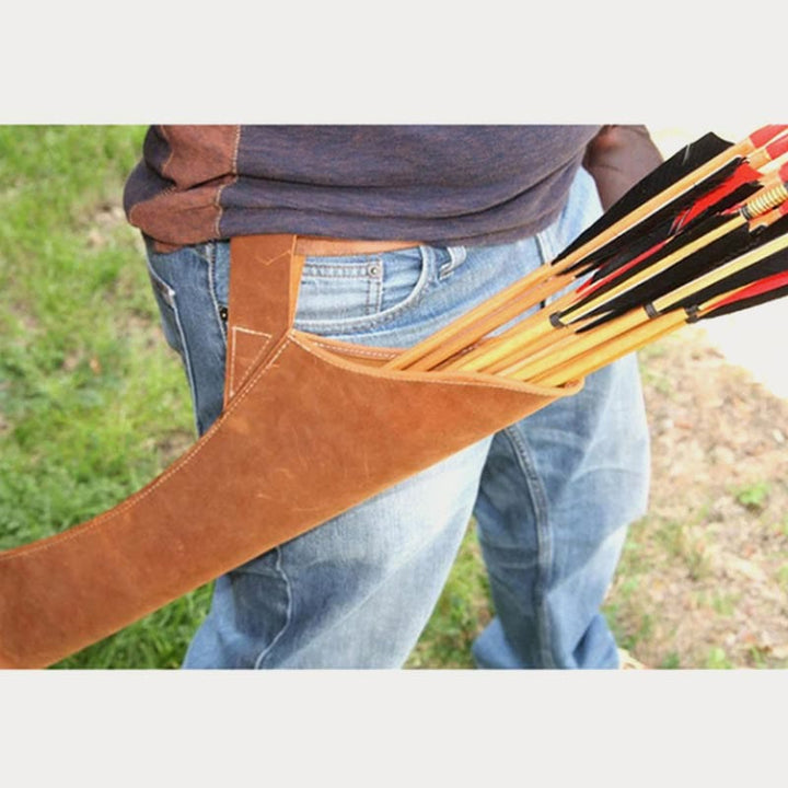 Pfeilholster für Outdoor-Retro, praktischer Leder-Rückenköcher