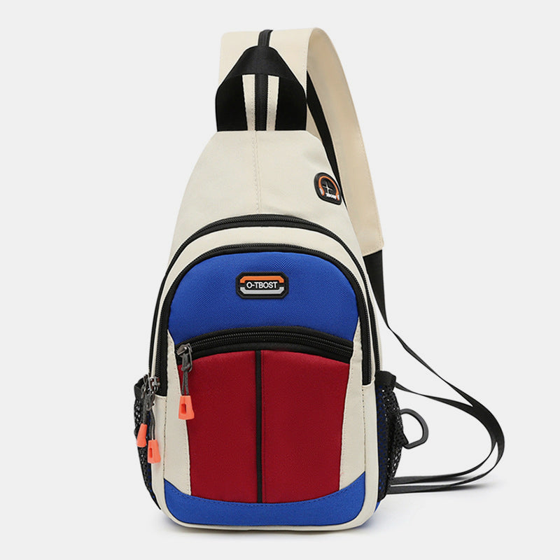 Mini-Schulterrucksack mit Farbblock-Design, Umhängetasche, Tagesrucksack für Damen und Herren