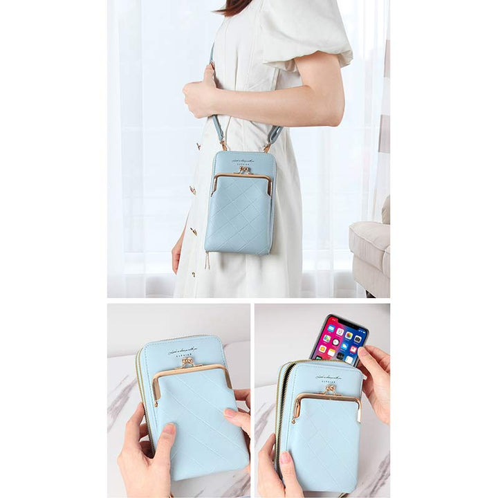 Kleine Crossbody-Handy-Geldbörse für Damen, leichte Mini-Umhängetasche