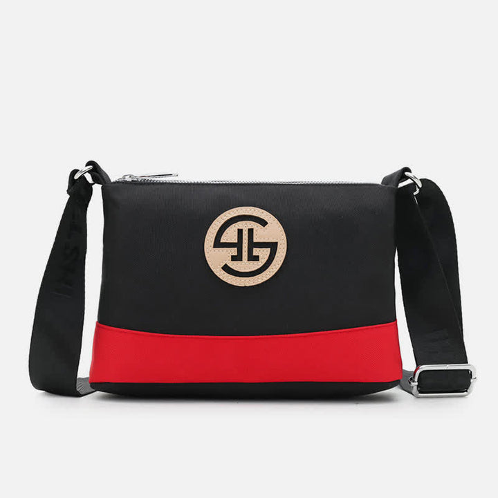 Kleine Umhängetasche mit dreifachem Reißverschluss, leichte, wasserdichte Nylon-Handtasche für Damen