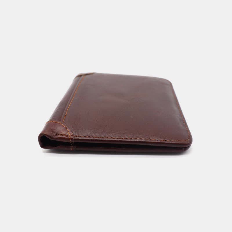 Herren-Geldbörse aus echtem Leder mit RFID-Blockierung, Vordertasche, Kartenhalter