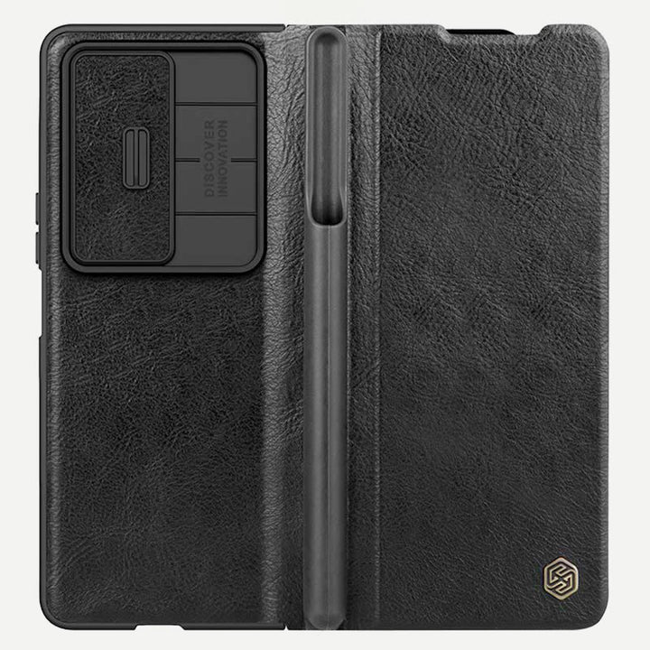 Leder-Handyhülle für Samsung Galaxy Z Fold 4 5G mit S Pen-Hülle