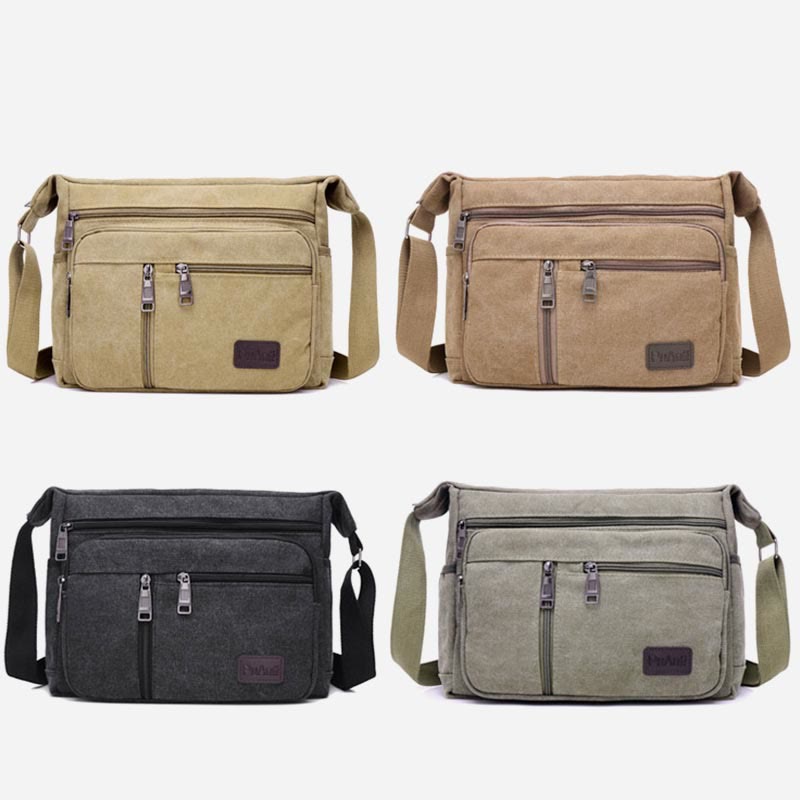 Umhängetasche für Herren, Vintage, Outdoor, Canvas, Business-Umhängetasche
