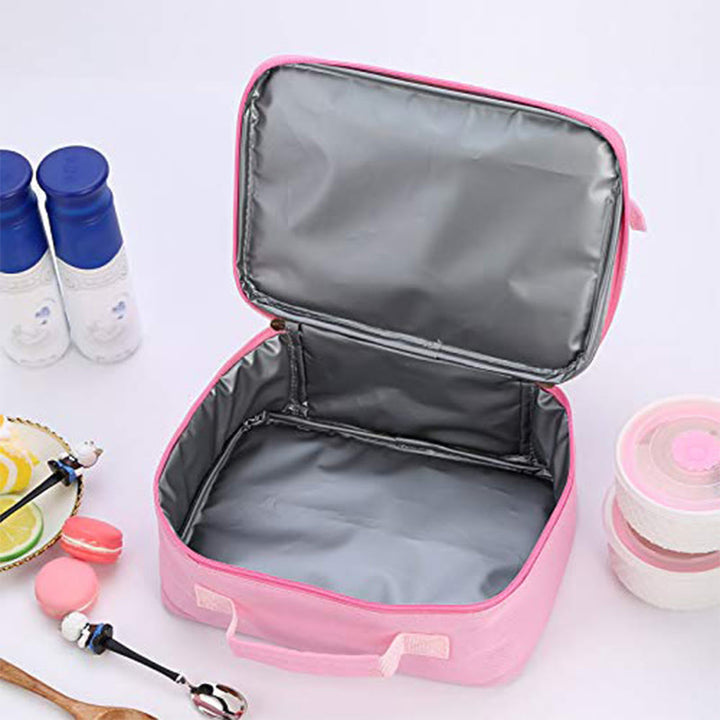 Lunchtasche für Kinder mit Glitzer-Herzmuster, isolierte Tasche