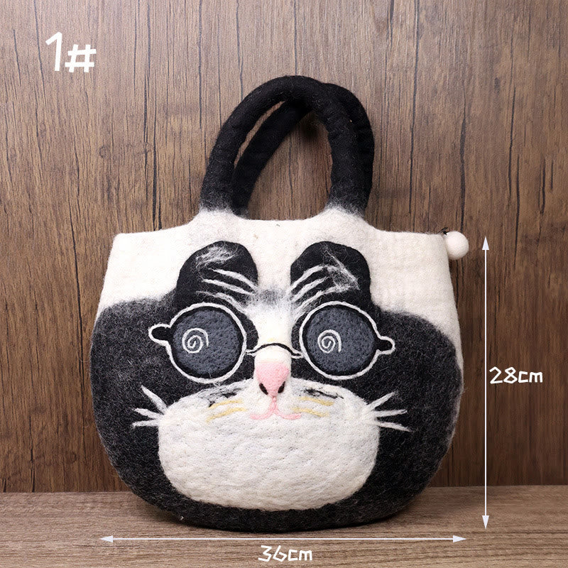 Handgemachte handgemachte Katze Wollfilz Handtasche