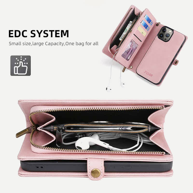 2-in-1-Telefontasche/Geldbörsenhülle für iPhone mit Umhängegurt