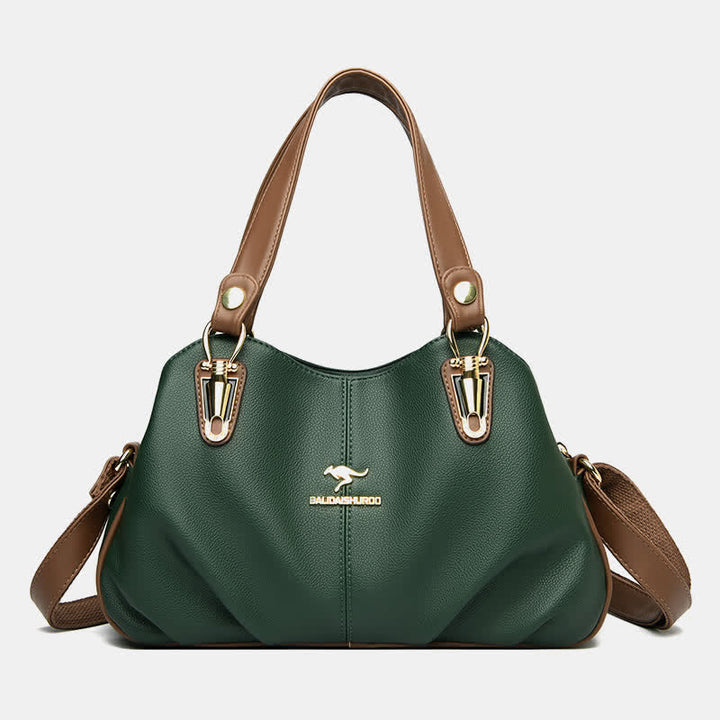 Damen Lederhandtasche mit mehreren Fächern, Umhängetasche, Hobo-Tasche
