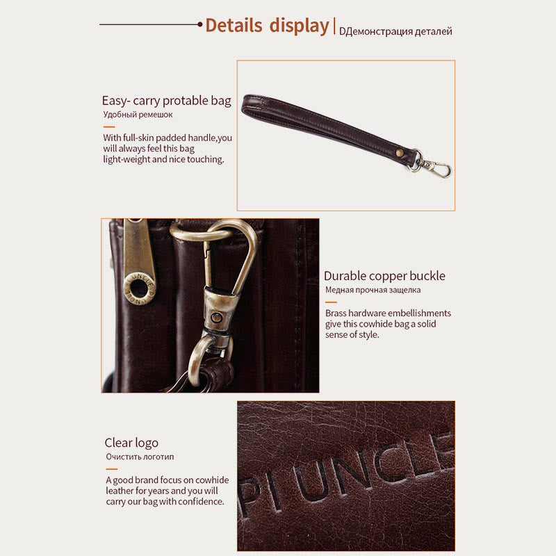 Echtes Leder Clutch Portemonnaie Geräumige Organisierte Handgelenk Geldbörse Fit 7,9" Handy