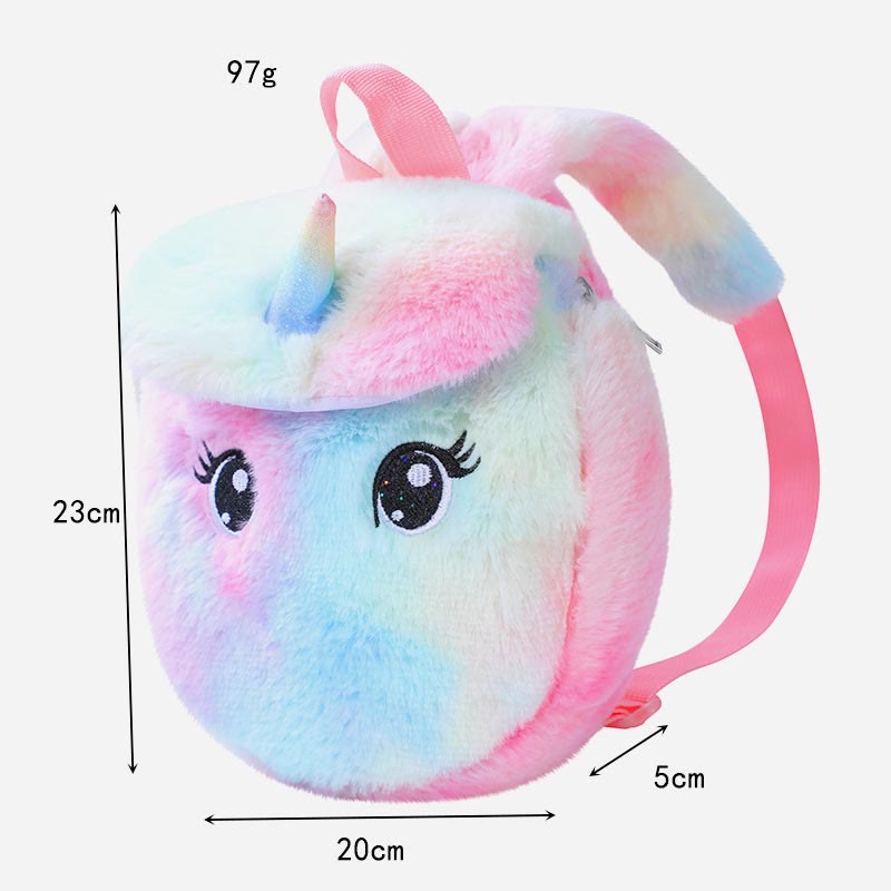 Rucksack für Frauen Einhorn pelzigen niedlichen Cartoon Kleinkinder Kinder Schultasche