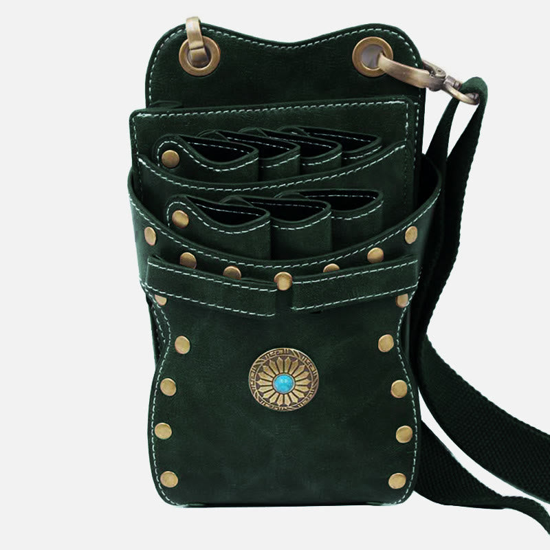 Nieten-Gürteltasche für Friseursalon, einfarbig, Scheren-Set