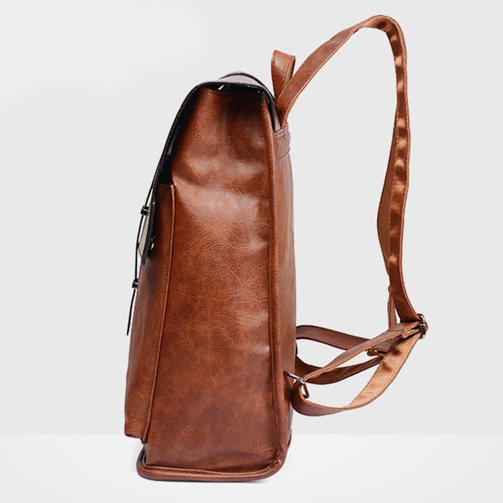 Herren Rucksack Geldbörse PU Leder Laptop Rucksack Reise Business College Büchertasche - image 8