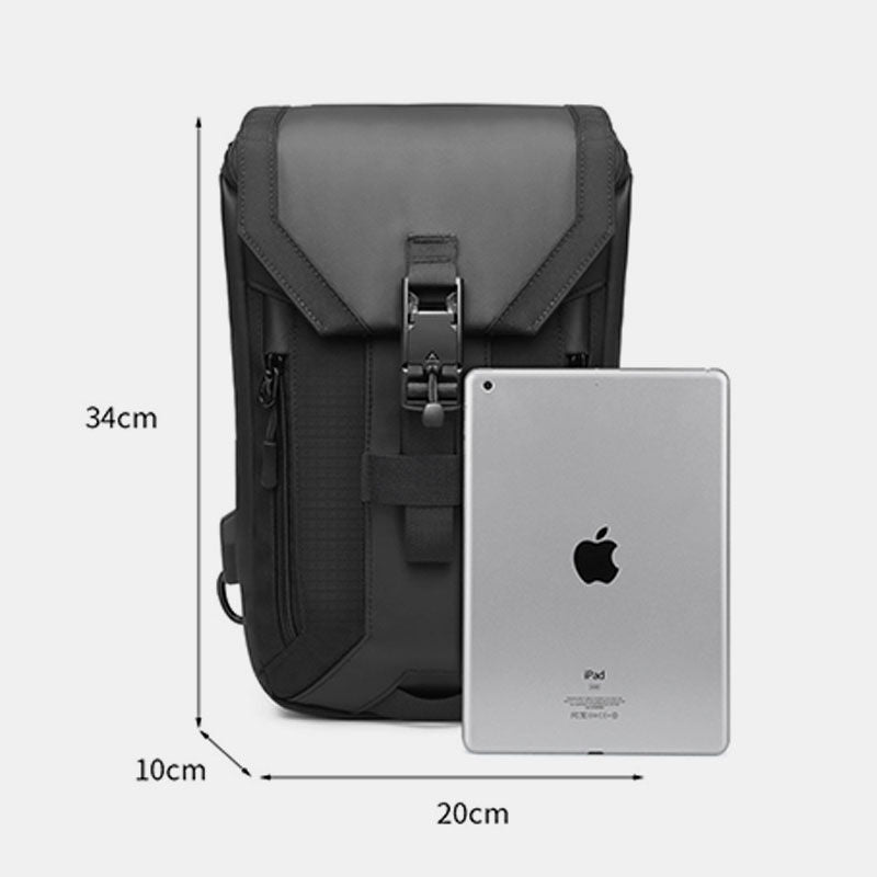 Wasserabweisende Schultertasche mit USB-Ladeanschluss