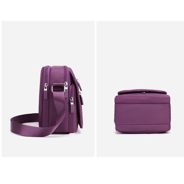 Funktionelle Damen-Geldbörse mit mehreren Taschen, einfarbiges Nylon, Umhängetasche