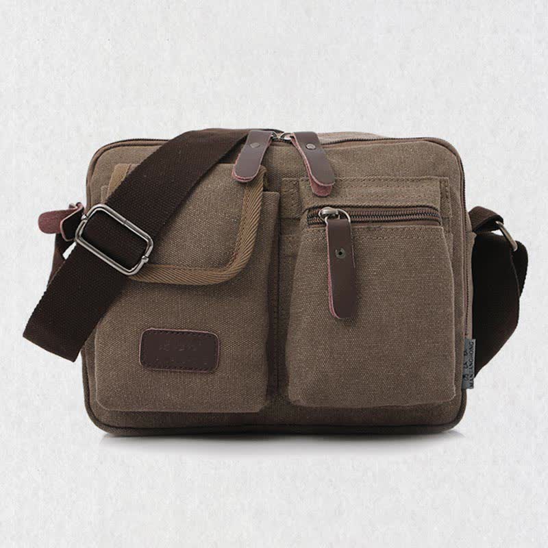 Retro Herren Canvas Messner Bag Casual Satchel Umhängetasche Schultertasche