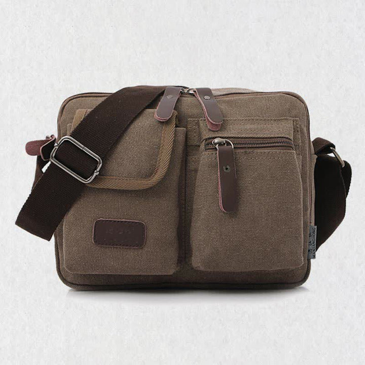 Retro Herren Canvas Messner Bag Casual Satchel Umhängetasche Schultertasche