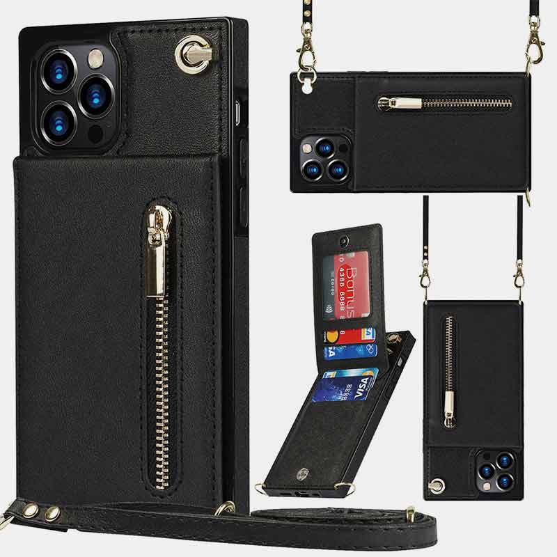 Funktionelle iPhone Samsung Handyhülle Mini Handytasche mit Kartenhalter