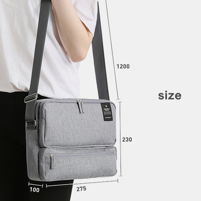 Multifunktionale Messenger-Tasche mit mehreren Fächern, Laptop-Umhängetasche
