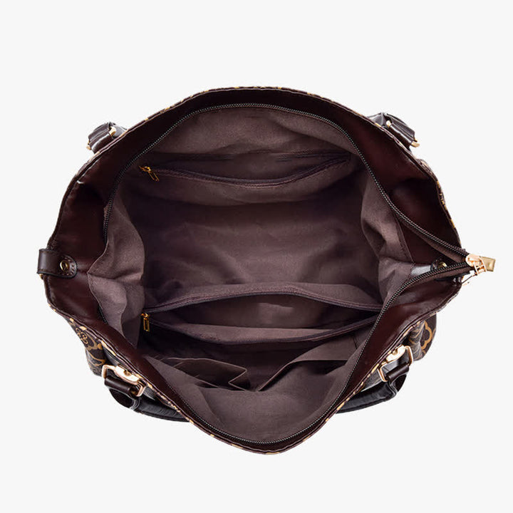 Hobo-Tasche aus Leder mit großem Fassungsvermögen, multifunktionale Schultertasche