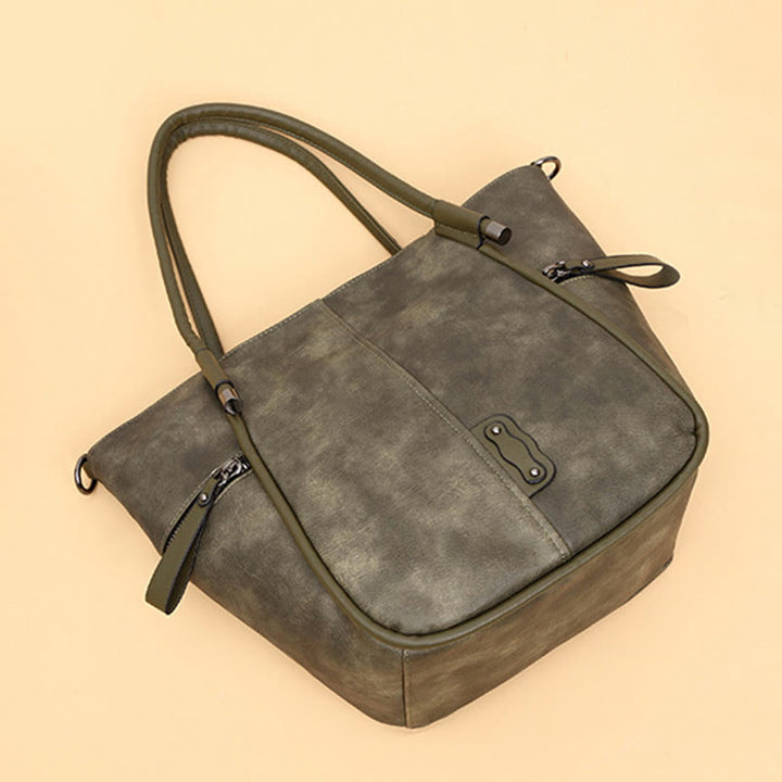 Tragetasche für Damen, Vintage, große Kapazität, Handtasche aus PU-Leder