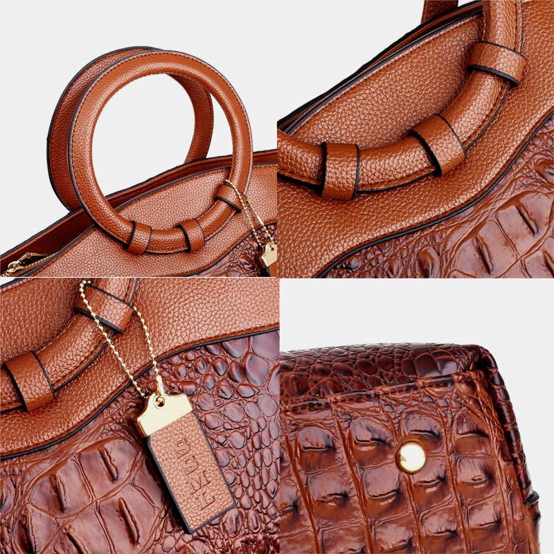 Umhängetasche mit großem Fassungsvermögen und Vintage-Prägung und Henkeltasche