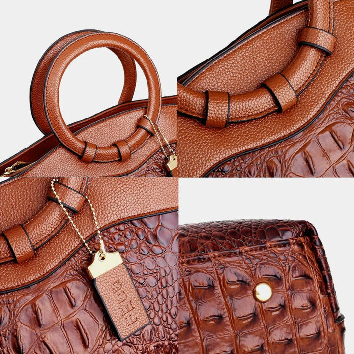 Umhängetasche mit großem Fassungsvermögen und Vintage-Prägung und Henkeltasche