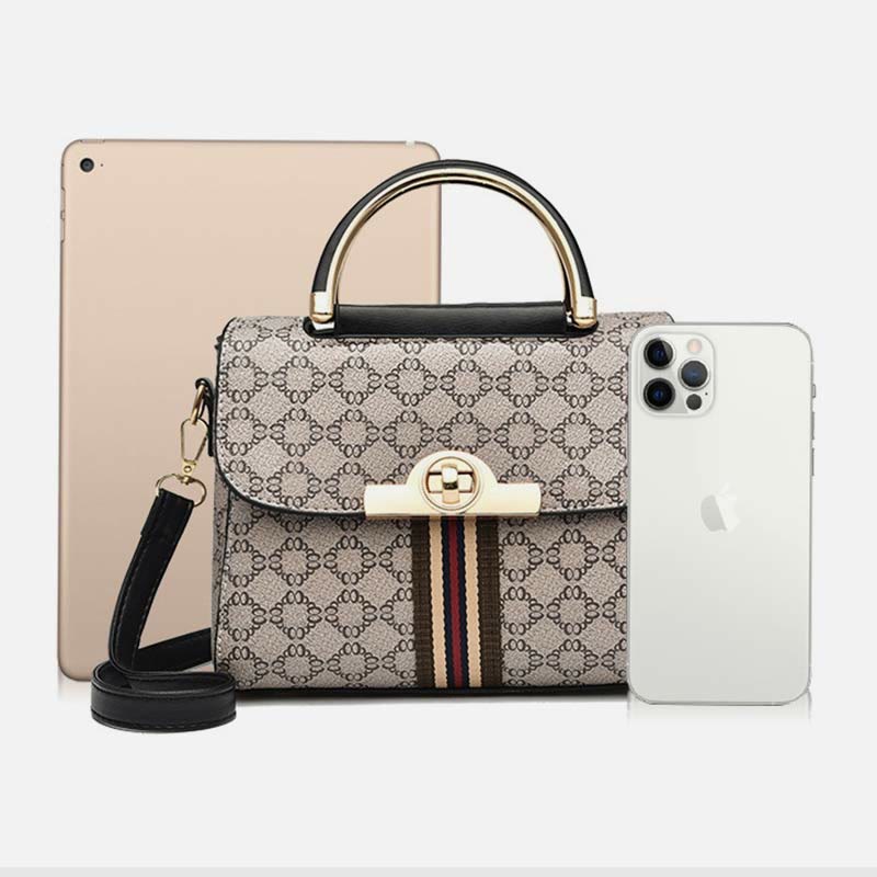 Damen Clamshell Schnalle Handtasche Abnehmbarer Riemen Retro Umhängetasche