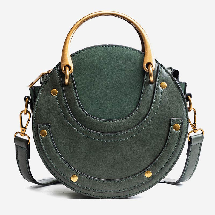 Elegante, runde Top-Grifftasche mit großem Fassungsvermögen und metallischem Griff